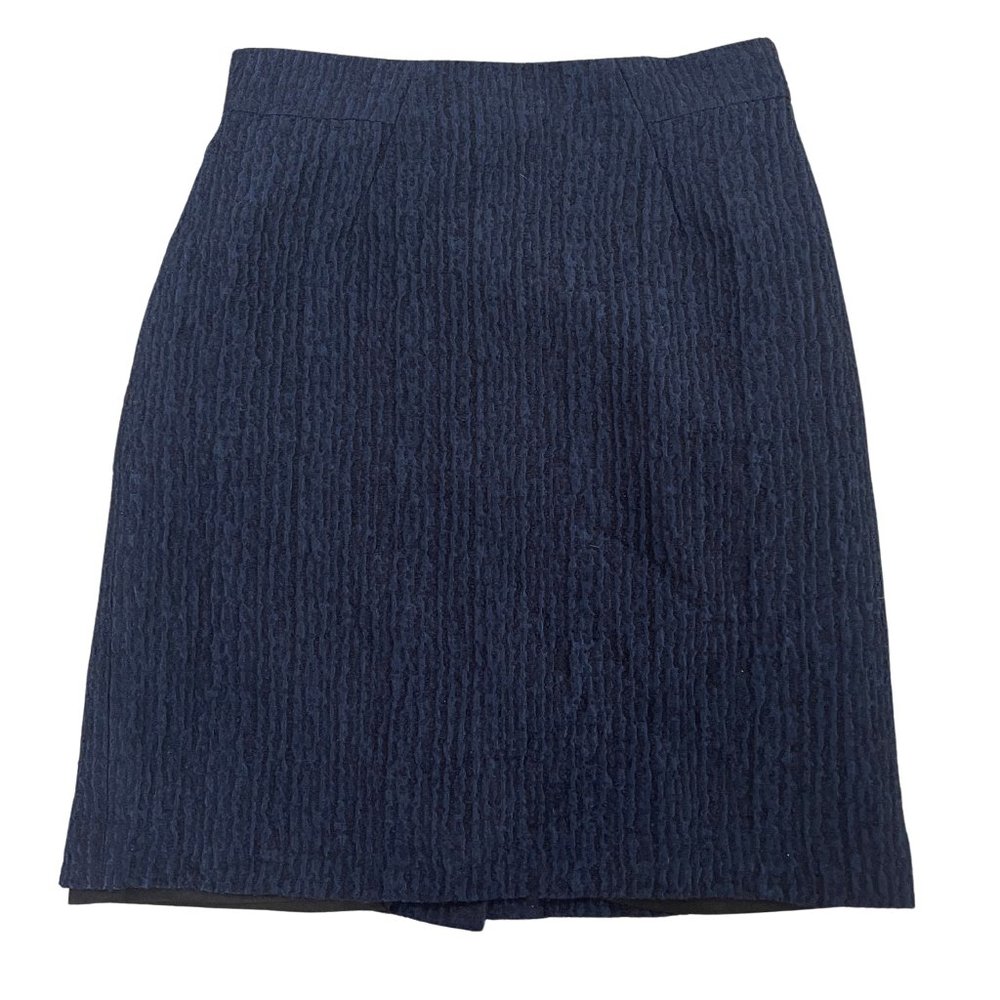 Ann Taylor Blue and Navy Skirt Size 4 Wool Detail